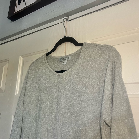 Barefoot Dreams Gray Grey Long Sleeve Tie Front Sweater Top Size Small Soft - Picture 2 of 7